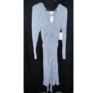 Gray Long Sleeve Maternity Dress
